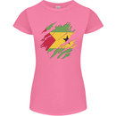 Torn Sao Tome and Principe Flag Day Football Womens Petite Cut T-Shirt Azalea