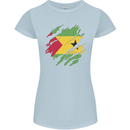 Torn Sao Tome and Principe Flag Day Football Womens Petite Cut T-Shirt Light Blue