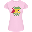 Torn Sao Tome and Principe Flag Day Football Womens Petite Cut T-Shirt Light Pink