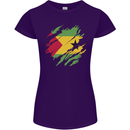 Torn Sao Tome and Principe Flag Day Football Womens Petite Cut T-Shirt Purple
