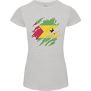 Torn Sao Tome and Principe Flag Day Football Womens Petite Cut T-Shirt Sports Grey