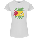 Torn Sao Tome and Principe Flag Day Football Womens Petite Cut T-Shirt White