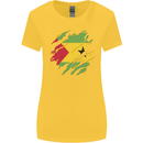 Torn Sao Tome and Principe Flag Day Football Womens Wider Cut T-Shirt Yellow