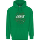 Torn Saudi Arabia Flag Arabian Day Football Childrens Kids Hoodie Irish Green