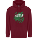 Torn Saudi Arabia Flag Arabian Day Football Childrens Kids Hoodie Maroon