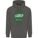 Torn Saudi Arabia Flag Arabian Day Football Childrens Kids Hoodie Storm Grey