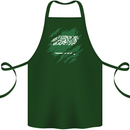 Torn Saudi Arabia Flag Arabian Day Football Cotton Apron 100% Organic Forest Green