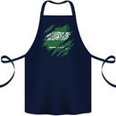 Torn Saudi Arabia Flag Arabian Day Football Cotton Apron 100% Organic Navy Blue