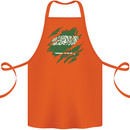 Torn Saudi Arabia Flag Arabian Day Football Cotton Apron 100% Organic Orange