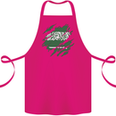 Torn Saudi Arabia Flag Arabian Day Football Cotton Apron 100% Organic Pink