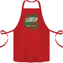 Torn Saudi Arabia Flag Arabian Day Football Cotton Apron 100% Organic Red