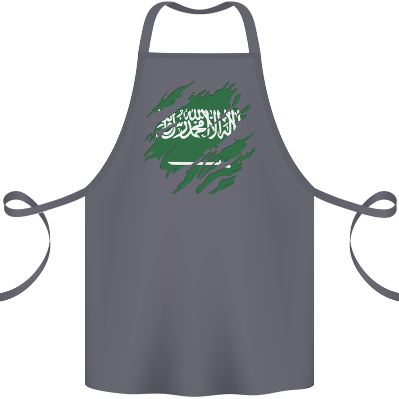 Torn Saudi Arabia Flag Arabian Day Football Cotton Apron 100% Organic Steel
