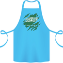 Torn Saudi Arabia Flag Arabian Day Football Cotton Apron 100% Organic Turquoise