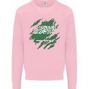 Torn Saudi Arabia Flag Arabian Day Football Kids Sweatshirt Jumper Light Pink