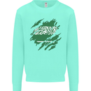 Torn Saudi Arabia Flag Arabian Day Football Kids Sweatshirt Jumper Peppermint