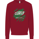 Torn Saudi Arabia Flag Arabian Day Football Kids Sweatshirt Jumper Red