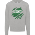 Torn Saudi Arabia Flag Arabian Day Football Kids Sweatshirt Jumper Sports Grey