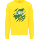 Torn Saudi Arabia Flag Arabian Day Football Kids Sweatshirt Jumper Yellow