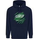 Torn Saudi Arabia Flag Arabian Day Football Mens 80% Cotton Hoodie Navy Blue