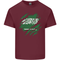 Torn Saudi Arabia Flag Arabian Day Football Mens Cotton T-Shirt Tee Top Maroon