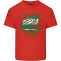 Torn Saudi Arabia Flag Arabian Day Football Mens Cotton T-Shirt Tee Top Red