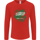 Torn Saudi Arabia Flag Arabian Day Football Mens Long Sleeve T-Shirt Red