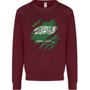 Torn Saudi Arabia Flag Arabian Day Football Mens Sweatshirt Jumper Maroon