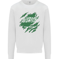 Torn Saudi Arabia Flag Arabian Day Football Mens Sweatshirt Jumper White