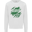 Torn Saudi Arabia Flag Arabian Day Football Mens Sweatshirt Jumper White