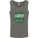 Torn Saudi Arabia Flag Arabian Day Football Mens Vest Tank Top Charcoal