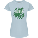Torn Saudi Arabia Flag Arabian Day Football Womens Petite Cut T-Shirt Light Blue