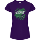 Torn Saudi Arabia Flag Arabian Day Football Womens Petite Cut T-Shirt Purple