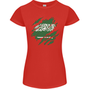 Torn Saudi Arabia Flag Arabian Day Football Womens Petite Cut T-Shirt Red