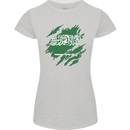Torn Saudi Arabia Flag Arabian Day Football Womens Petite Cut T-Shirt Sports Grey