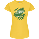 Torn Saudi Arabia Flag Arabian Day Football Womens Petite Cut T-Shirt Yellow