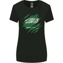 Torn Saudi Arabia Flag Arabian Day Football Womens Wider Cut T-Shirt Black