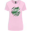 Torn Saudi Arabia Flag Arabian Day Football Womens Wider Cut T-Shirt Light Pink