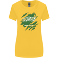 Torn Saudi Arabia Flag Arabian Day Football Womens Wider Cut T-Shirt Yellow