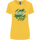 Torn Saudi Arabia Flag Arabian Day Football Womens Wider Cut T-Shirt Yellow