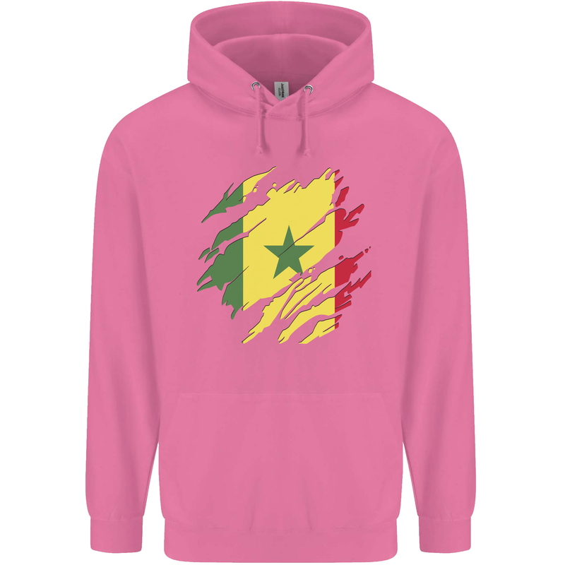 Torn Senegal Flag Senegalese Day Football Childrens Kids Hoodie Azalea