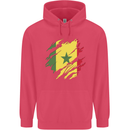 Torn Senegal Flag Senegalese Day Football Childrens Kids Hoodie Heliconia
