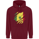 Torn Senegal Flag Senegalese Day Football Childrens Kids Hoodie Maroon
