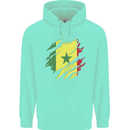Torn Senegal Flag Senegalese Day Football Childrens Kids Hoodie Peppermint