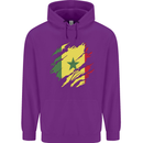 Torn Senegal Flag Senegalese Day Football Childrens Kids Hoodie Purple