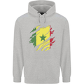 Torn Senegal Flag Senegalese Day Football Childrens Kids Hoodie Sports Grey