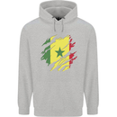 Torn Senegal Flag Senegalese Day Football Childrens Kids Hoodie Sports Grey