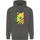 Torn Senegal Flag Senegalese Day Football Childrens Kids Hoodie Storm Grey
