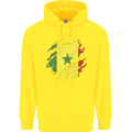 Torn Senegal Flag Senegalese Day Football Childrens Kids Hoodie Yellow