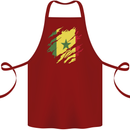 Torn Senegal Flag Senegalese Day Football Cotton Apron 100% Organic Maroon