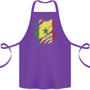 Torn Senegal Flag Senegalese Day Football Cotton Apron 100% Organic Purple